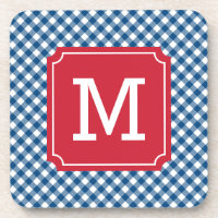 Country Chic Blue Gingham Personalize Monogram