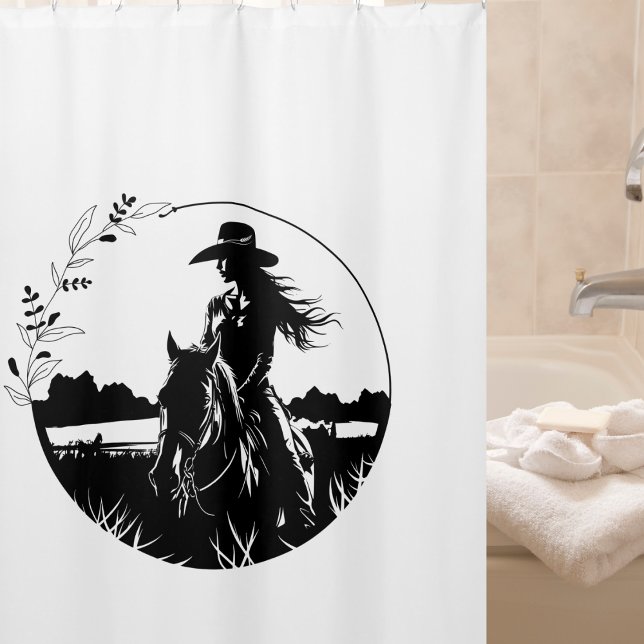 Country Chic Horse Cowgirl Western Reittier Duschvorhang (Von Creator hochgeladen)