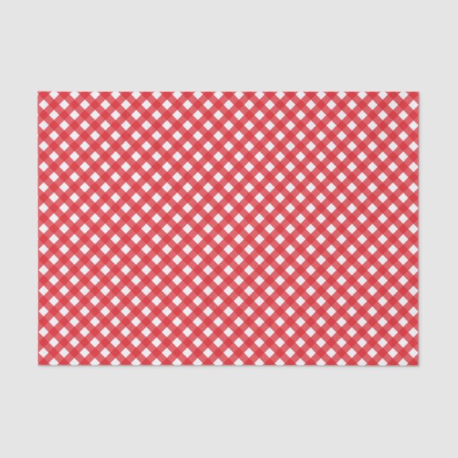 Country Chic Picnic Red Gingham Pattern Seidenpapier (Vorderseite)
