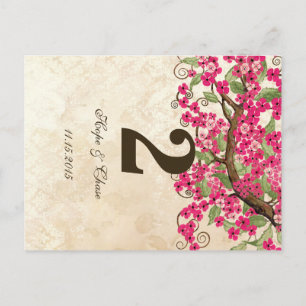 Country Chic Pink Cherry Blossom Tischnummer Card