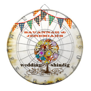 Country Chic Rustic Circle of Liebe Dart Board Dartscheibe