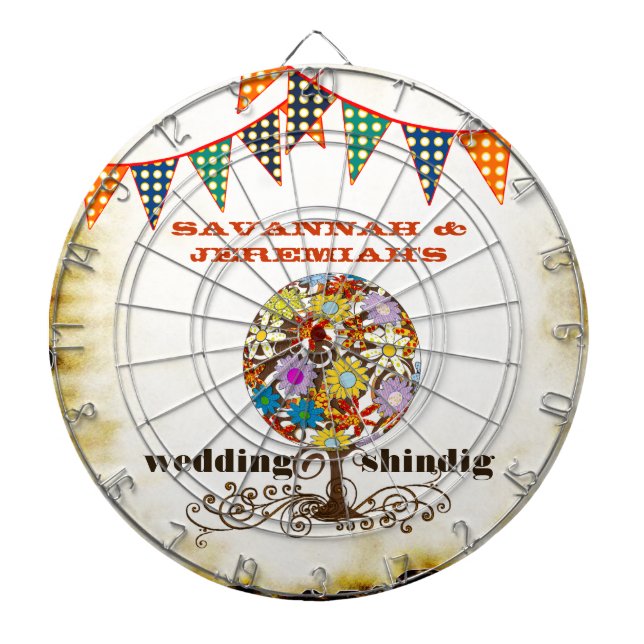 Country Chic Rustic Circle of Liebe Dart Board Dartscheibe (vorne)