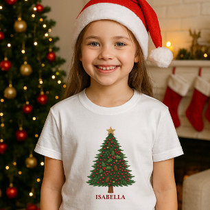 Country chic rustikalen Weihnachtsbaum weiß T-Shirt