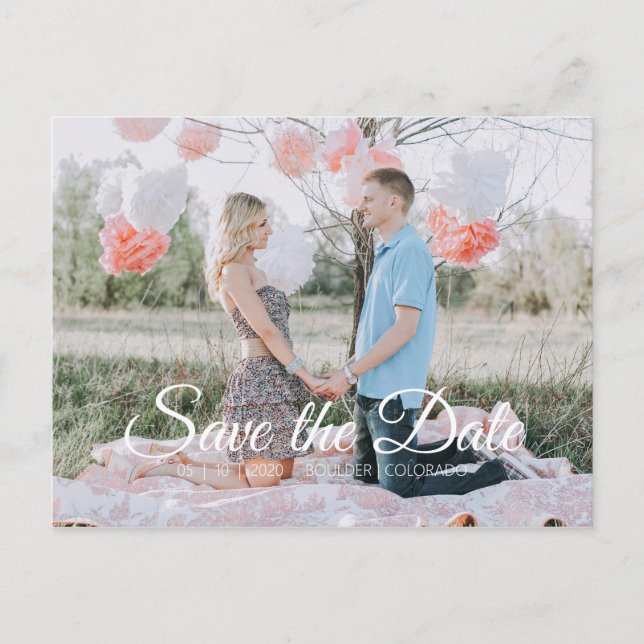 Country Chic | Save the Date Foto Postkarte (Vorderseite)