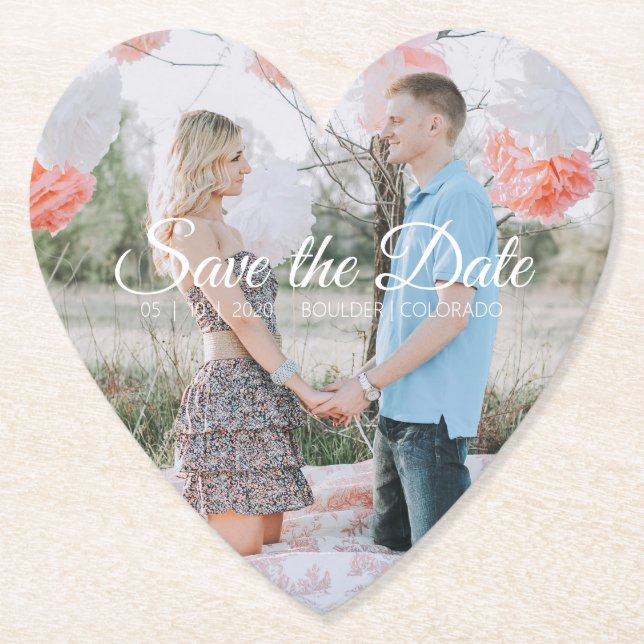 Country Chic | Save the Date Foto Untersetzer (Vorderseite)