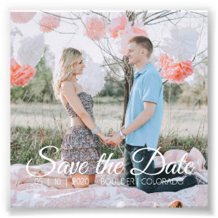 Country Chic    Save the Date Square Foto Print