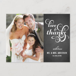 Country Chic Script Hochzeit Danke Postcard Postkarte