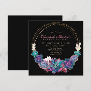 Country Chic Watercolor Sukkuläres Brautparty Einladung