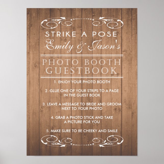 Country chic wedding Foto Booth Gästebuch