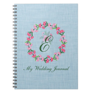 Country Chic Wreath Monogram Wedding Journal Notizblock