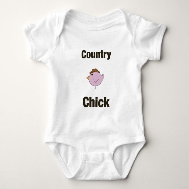 Country Chick - Baby in Rosa Strampler (Vorderseite)