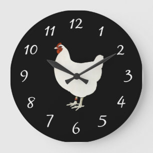 Country Chicken Wall Clock Große Wanduhr
