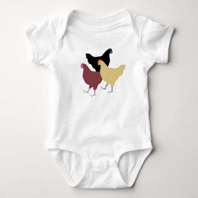 Country Chickens Baby Bodysuit Strampler (Vorderseite)