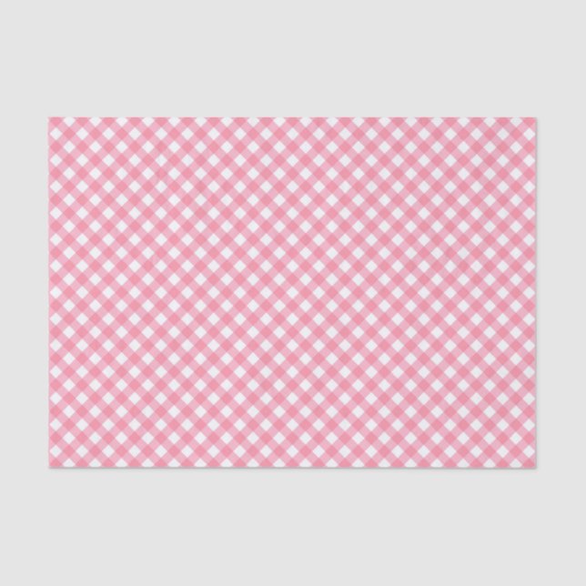 Country Chill Pastel Baby Pink Gingham Seidenpapier (Vorderseite)