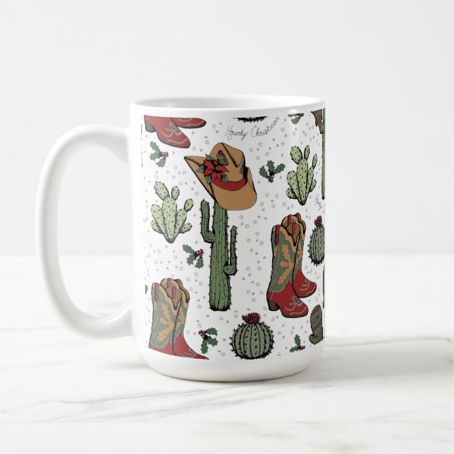 Country Christmas Cowboy Boots Kaffeetasse (Links)