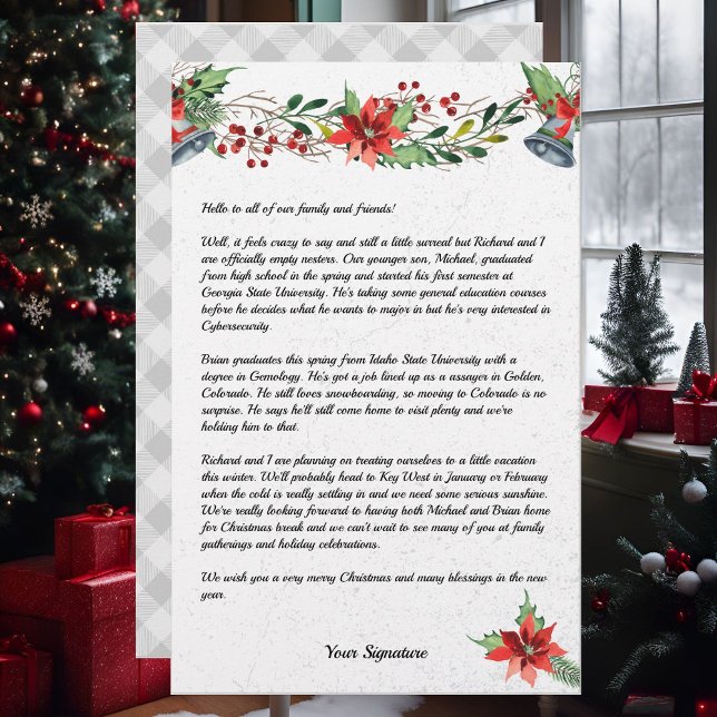 Country Christmas Family Newsletter - Ihr Text-Sta Briefpapier (Von Creator hochgeladen)