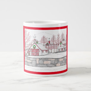 Country Christmas Farm Jumbo Tasse mit Red