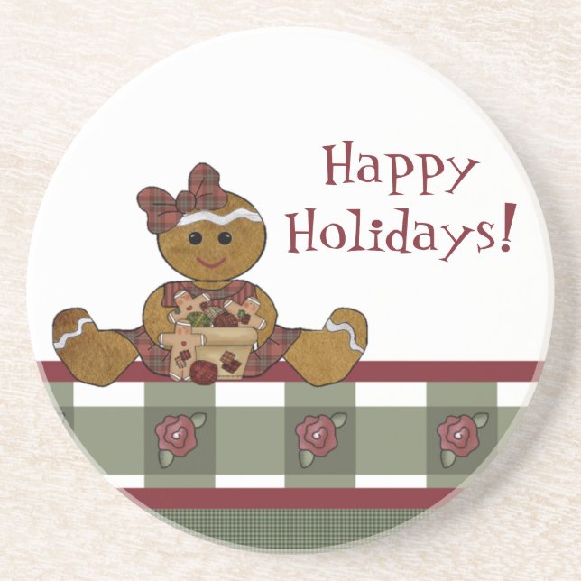 Country Christmas Sandstone Untersetzer (Vorne)