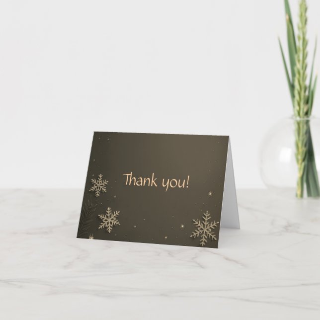 Country Christmas Snowflake Thank you Custom Card (Vorderseite)