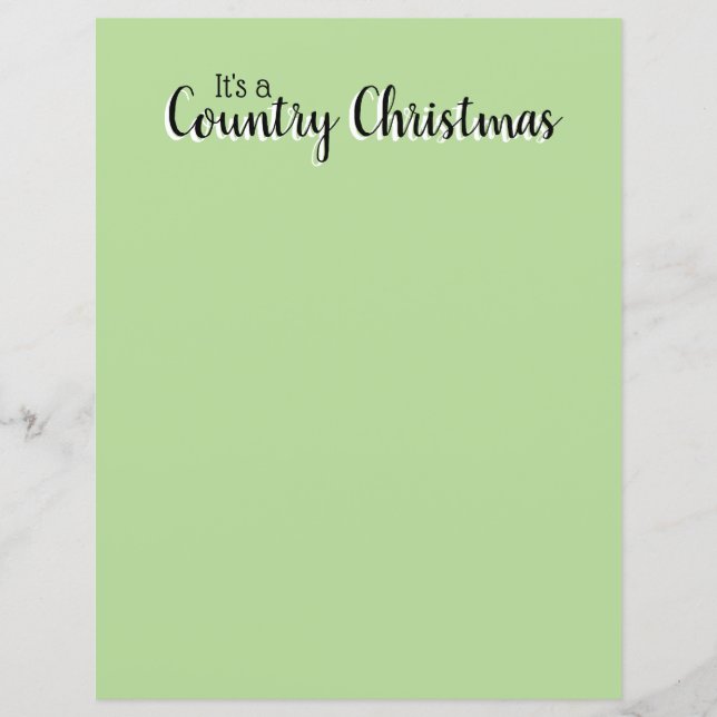 Country Christmas Sprichwort Green Rustic Letterhe (Vorderseite)