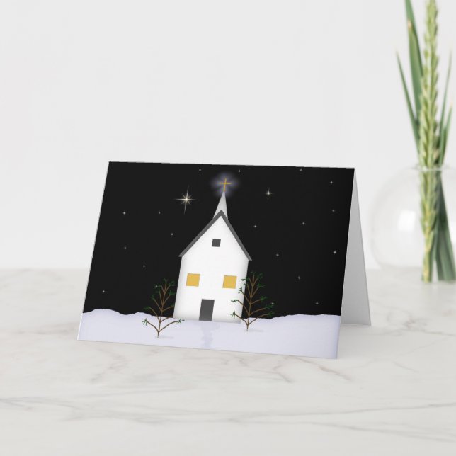 Country Church Christmas Card Feiertagskarte (Vorderseite)