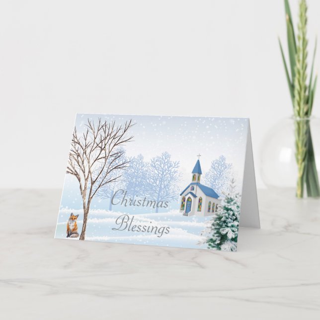 Country Church Christmas Card Feiertagskarte (Vorderseite)
