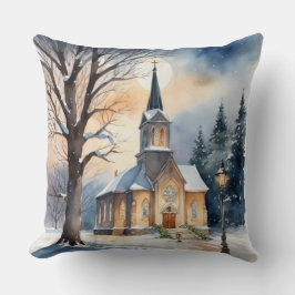 Country Church, Country Christmas Church, Church Kissen