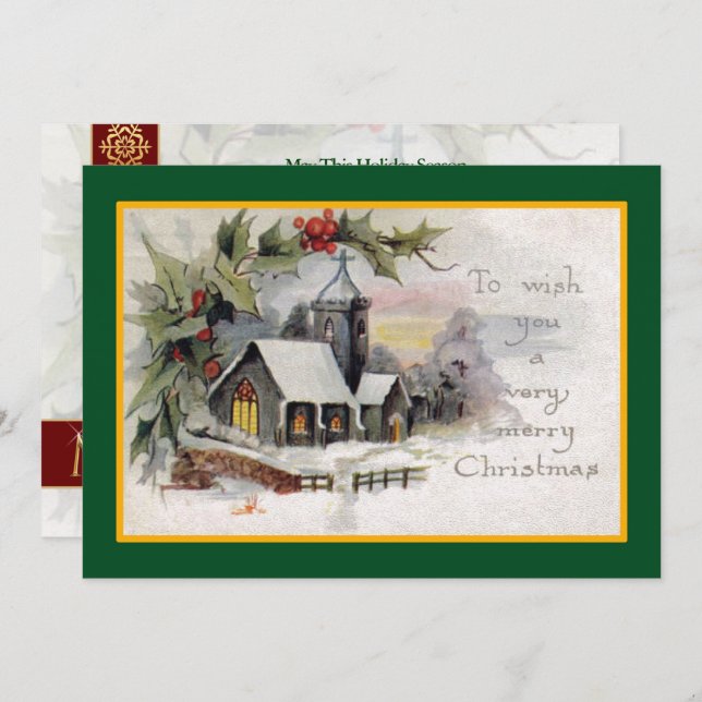 Country Church Vintag Gepasste Weihnachten (Vorne/Hinten)