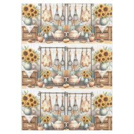 Country Classics Retro Küche mit Sonnenblumen Tischdecke