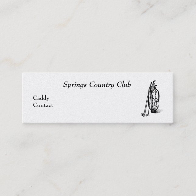 Country Club Caddy Card Mini Visitenkarte (Vorderseite)