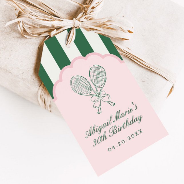 Country Club Courtside Racquet Tennis Favor Geschenkanhänger (Von Creator hochgeladen)