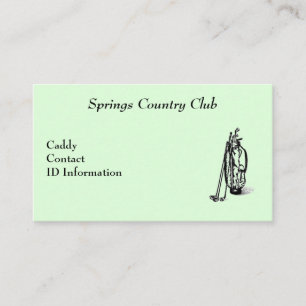 Country Club Golf Caddy Card Visitenkarte