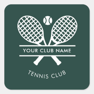 Country Club Name Rasen Tennis Swag Quadratischer Aufkleber
