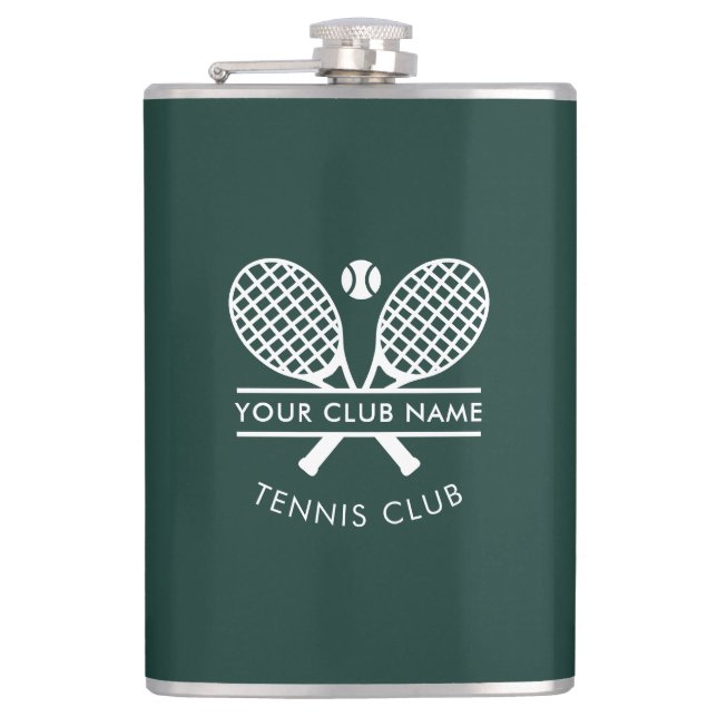 Country Club Name Tennis Team Coach Custom Flachmann (Vorderseite)