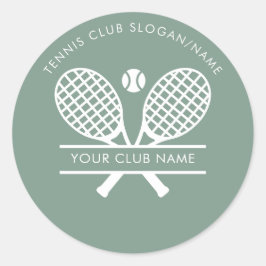 Country Club Name Tennis Team Sage Green Custom Runder Aufkleber