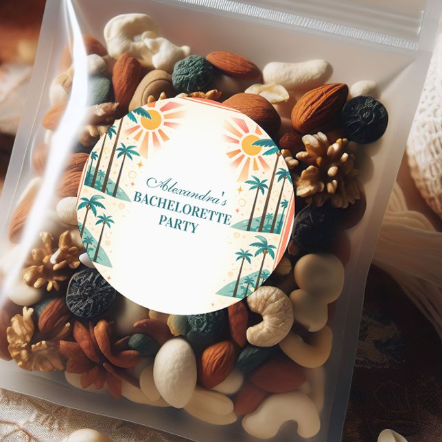 Country Club Pickleball Bachelorette Runder Aufkleber (Von Creator hochgeladen)