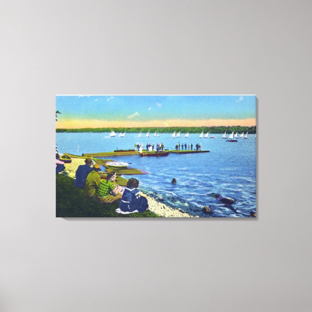 Country Club View of Sailboat Regatta # 2 Leinwanddruck (Vorderseite)