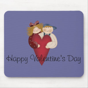 Country Couple Happy Valentine's Day Mousepad