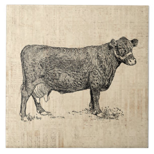 Country Cow Illustriert Art Fliese