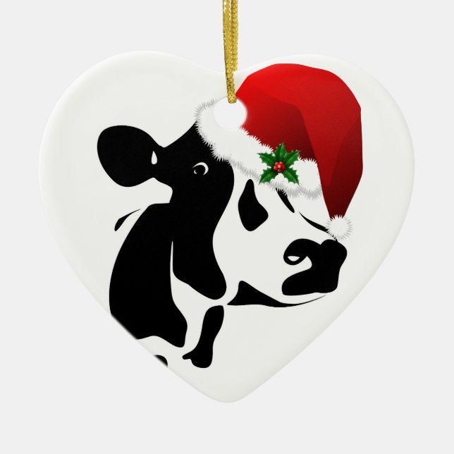 Country Cow Weihnachtsdekoration Keramik Ornament (Vorne)