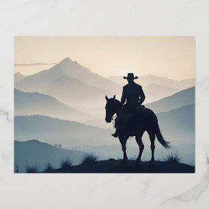Country Cowboy Adventure Outdoor Nature Escape Folien Feiertagspostkarte