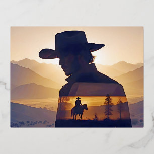 Country Cowboy Adventure Outdoor Nature Escape Folien Feiertagspostkarte