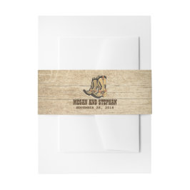 Country Cowboy Boots Rustikale Hochzeit Einladungsbanderole