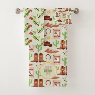 Country Cowboy Boots Stick Horse Wüste Western Badhandtuch Set