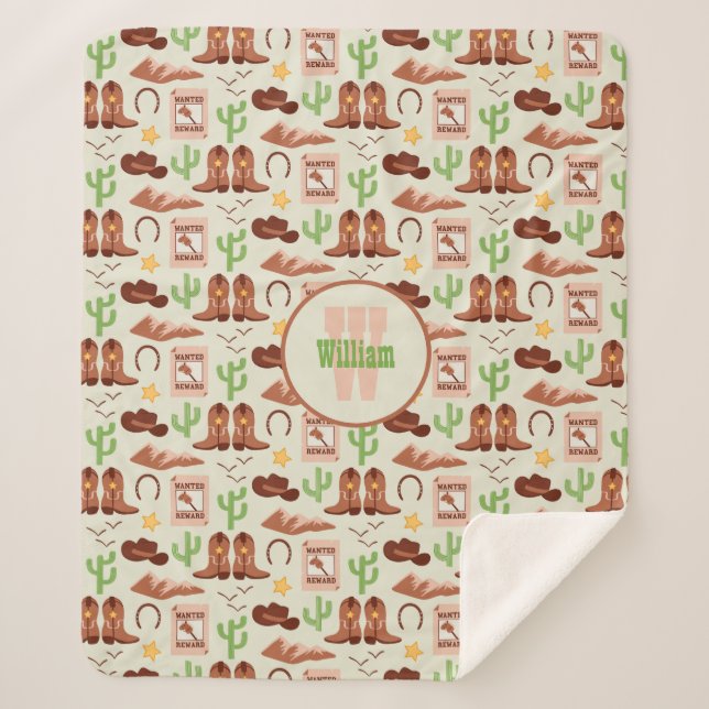 Country Cowboy Boots Stick Horse Wüste Western Sherpadecke (Vorderseite)