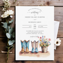 Country Cowboy Boots Wildblumen Rustikale Hochzeit