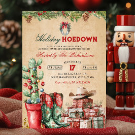 Country Cowboy Christmas Holiday Hoedown Party Einladung
