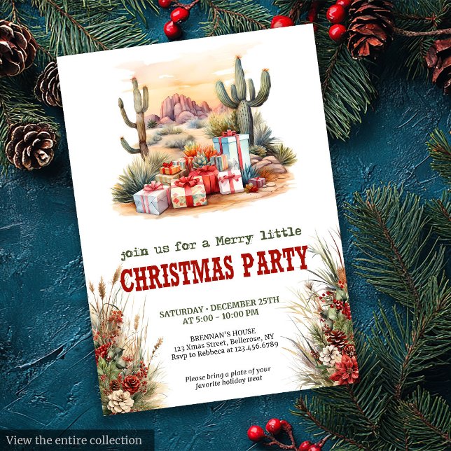 Country Cowboy Christmas Party Invitation Einladung (Country Cowboy Christmas Party Invitation)