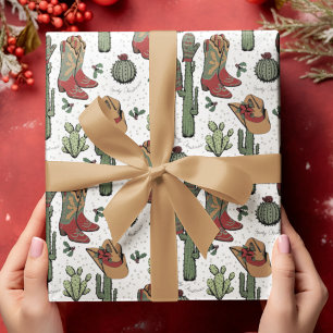 Country Cowboy Howdy Weihnachten Geschenkpapier