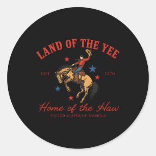 Country Cowboy Rodeo Patriotisch USA Western Land  Runder Aufkleber